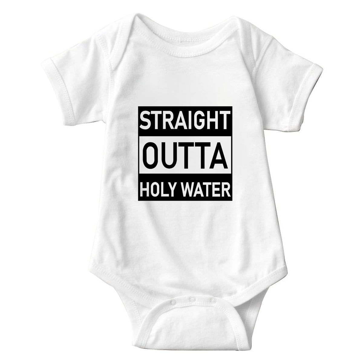 Straight Outta Holy Water Onesie Baby Baptismal Gift Baby Bodysuit Baptism Gifts For Baby Boy Girl Clothes Christening Onesie, W