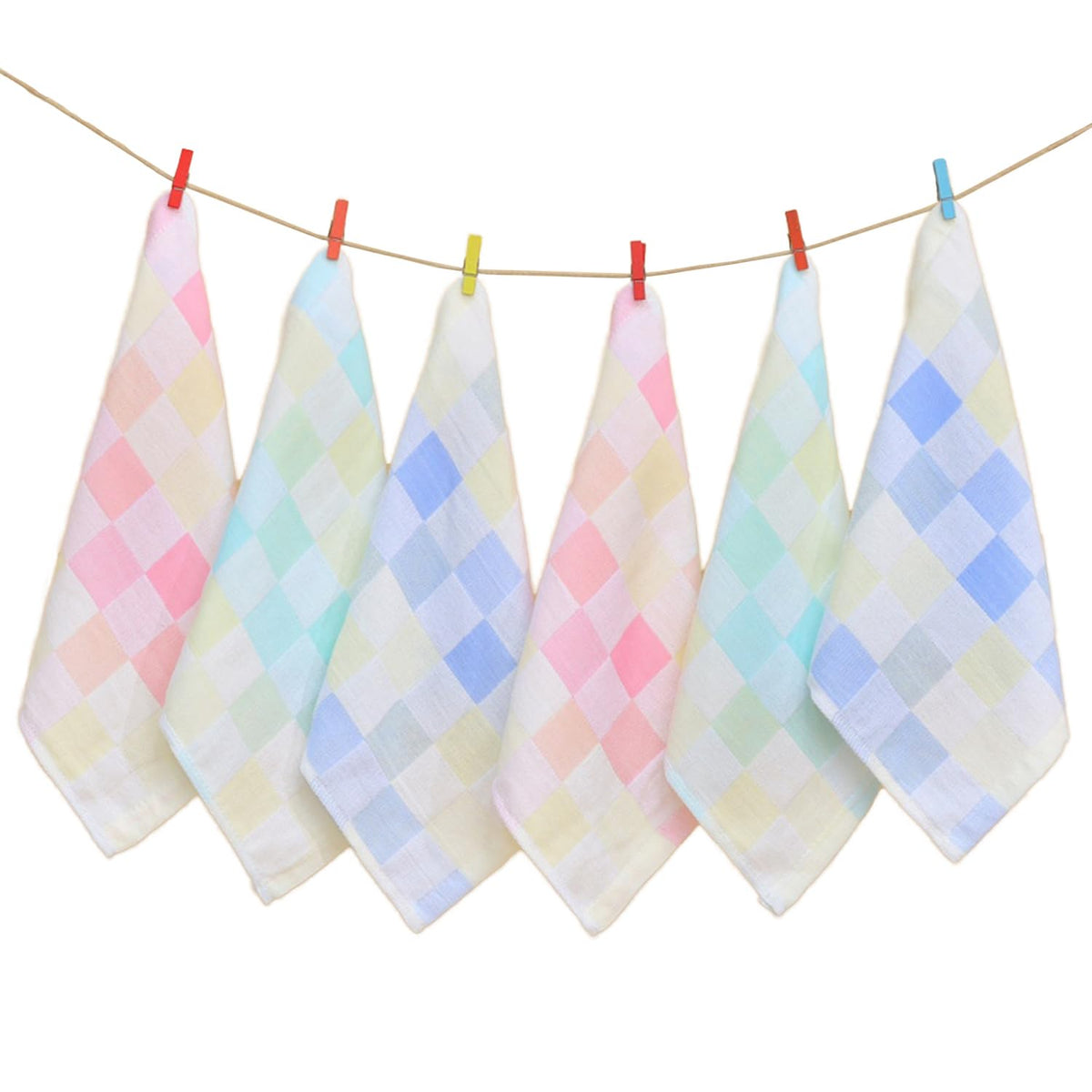 FIMALIA Face Towel Hanky for Kids Multi Pack of 12 | Soft Cotton Towel, Absorbent, Gentle on Skin, Infant & Toddler