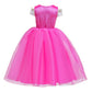 Fmyfwy Girls Aurora Princess Dress Off-Shoulders Sleeping Beauty Fancy Halloween Costume Christmas Birthday Party Gown W/Accesso