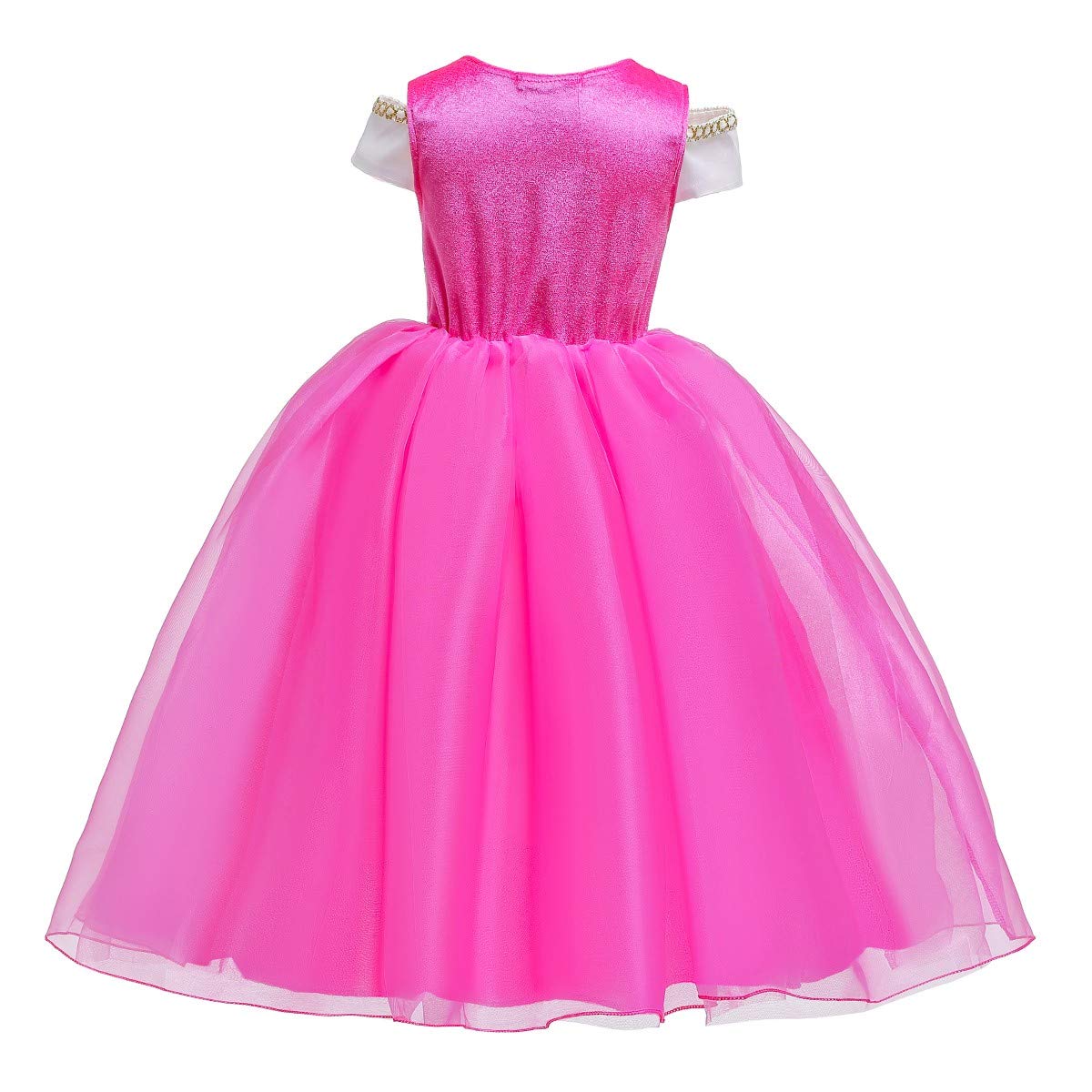 Fmyfwy Girls Aurora Princess Dress Off-Shoulders Sleeping Beauty Fancy Halloween Costume Christmas Birthday Party Gown W/Accesso