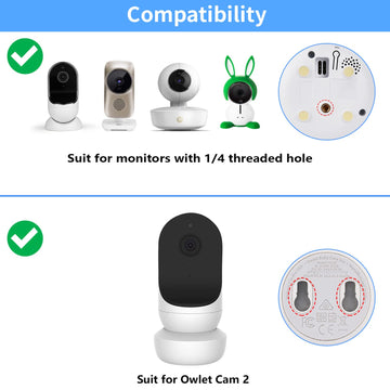Flexible Tripod Baby Monitor Mount For Owlet Cam And Owlet Cam 2, Attach Your Baby Camera Wherever You Like Without Tools Or Wal