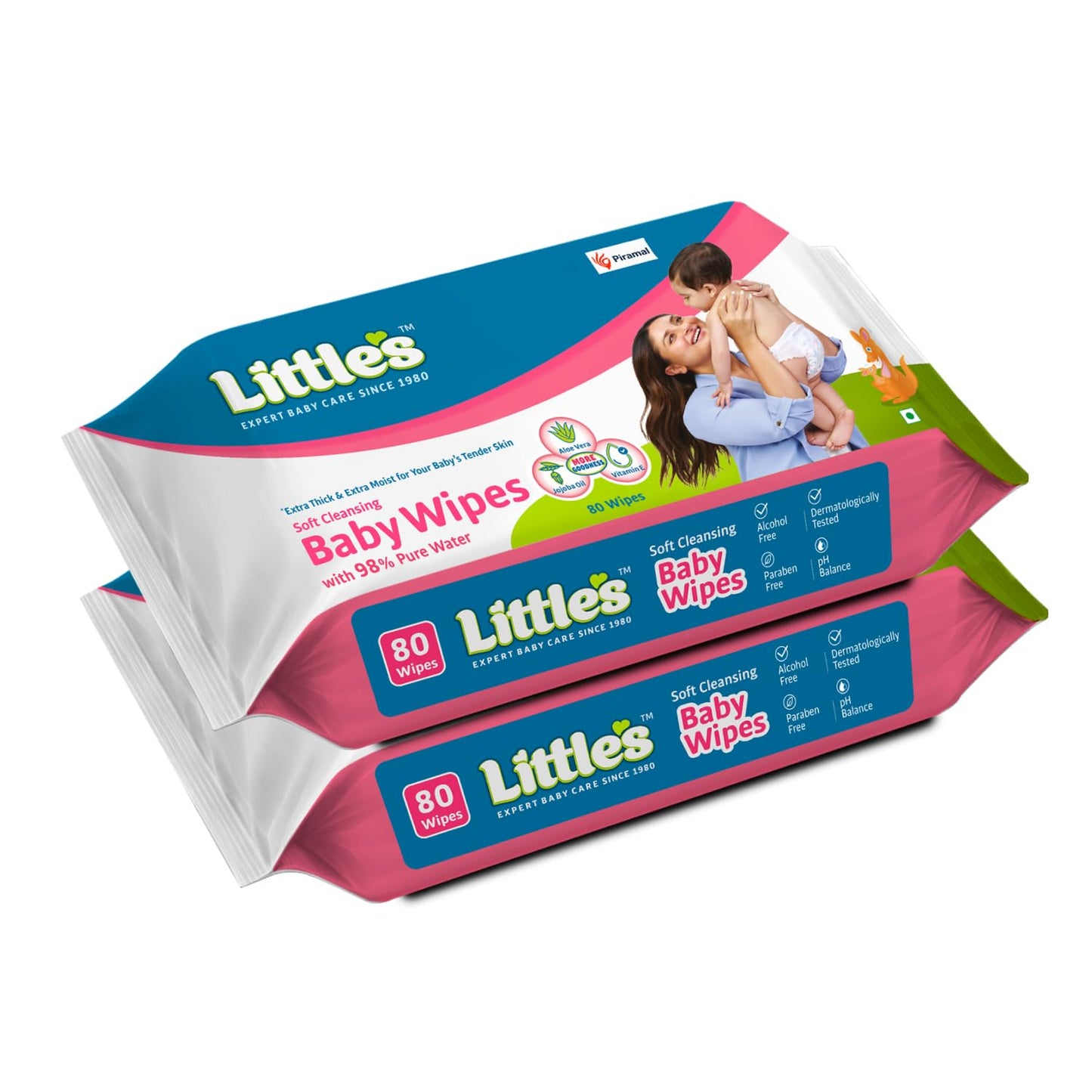 LittleS Soft Cleansing Baby Wipes | 80 Wipes X 2  160 Wipes | Extra Thick & Moist Wet Wipes For BabyS | Prevents Rashes & Red