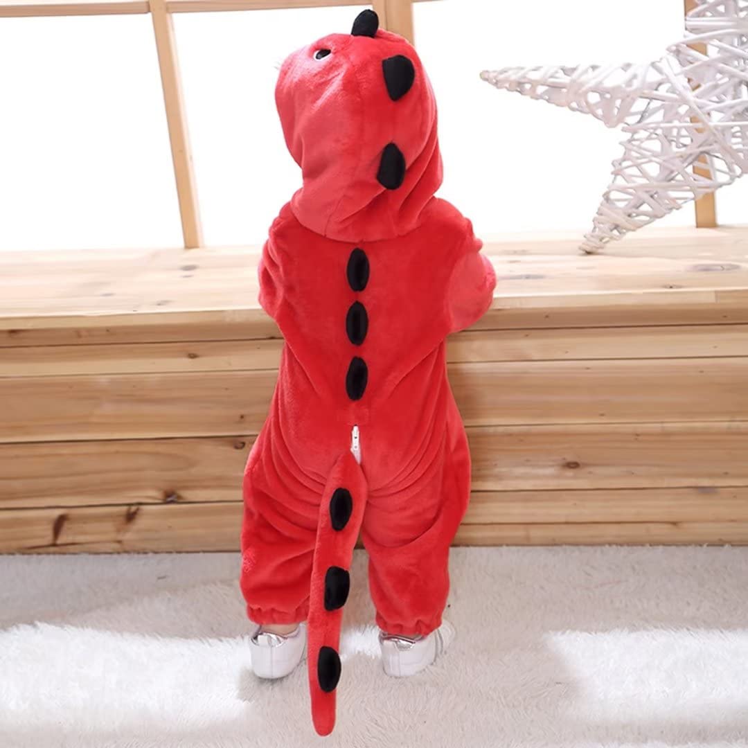 Baby Red Dinosaur Costumes Unisex Toddler Outfit Halloween Dress Up Romper 18-24 Months