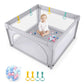 Costzon Baby Playpen, Extra Large Playard for Babies w/ 50 Ocean Balls, Infant Safety Gates with & Anti-Slip Suckers, Children 