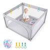 Costzon Baby Playpen, Extra Large Playard for Babies w/ 50 Ocean Balls, Infant Safety Gates with & Anti-Slip Suckers, Children 