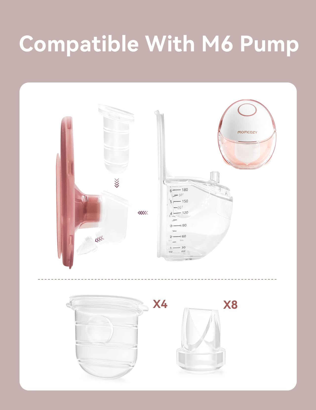 TOVVILD 12PCS M6 Duckbill Valves & Silicone Diaphragm Compatible with Momcozy Mobile Style, Not Original M6 Replacement Parts