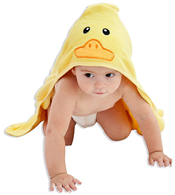 Hiphop Panda Bamboo Hooded Baby Towel - Soft Hooded Bath Towel For Babie, Toddler,Infant, For Boy And Girl - (Yellow Duck, 30 X