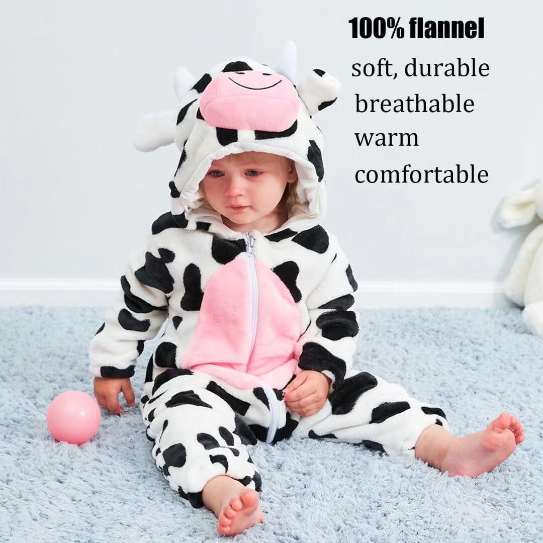 Baby Cow Costumes Unisex Toddler Outfit Halloween Dress Up Romper 12-18 Months