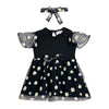 Hopscotch Baby Girls Floral Print Short Sleeves Black Casual Dresses For Ages (36 Months)