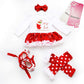 Winmany Newborn Baby Girls Christmas Romper Tutu Dress Outfit Headband Leg Warmer Shoes