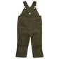 Carhartt Boys Loose Fit Canvas Bib Overall, Olive Green, 24 Months