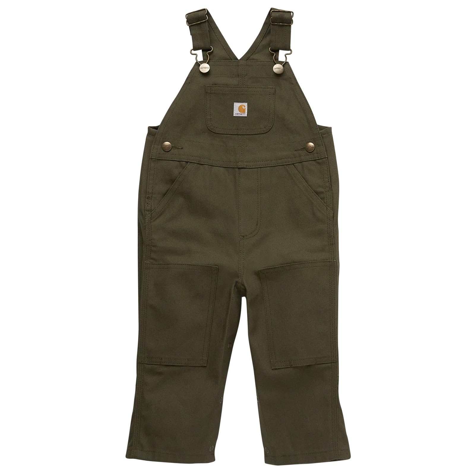 Carhartt Boys Loose Fit Canvas Bib Overall, Olive Green, 24 Months