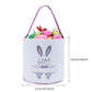 Easter Bunny Basket Egg Bags For Kids,Canvas Cotton Personalized Candy Egg Basket Rabbit Print Buckets With Fluffy Tail Gifts Ba