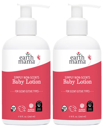 Earth Mama Simply Non-Scents Baby Lotion for Dry Skin, Calendula Cream, Skin Care for Kids, Organic Moisturizer, Unscented Lotio