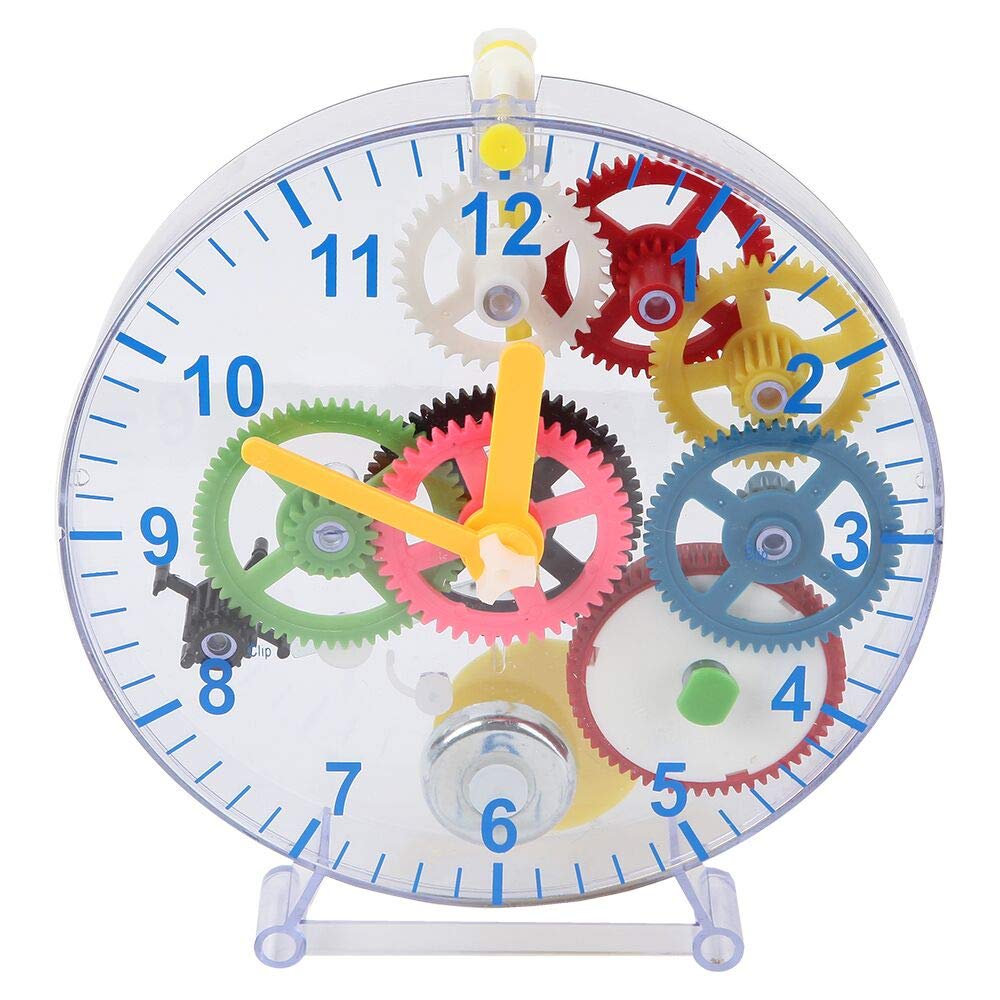 Lilys Home 31 Pieces Do-It-Yourself Childrens First Puzzle Clock Kit, No Batteries Required, Learn How Clock Gears Work, Color