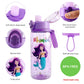 Home Tune Cute Water Bottle For School Kids Girls, Soft Silicone Chug Lid & Bpa Free & Leak Proof One Click Open Flip Top & Easy