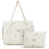 Paterr 2 Pcs Diaper Bag Tote For Women Multifunction Multisize Maternity Bag Quilted Cotton Cute Diaper Bag(Olive Flower)