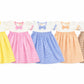 Koshmosh Combo Of 5 Cotton Baby Girl Dress With Cute Bow I Stylish Gingham Baby Frock I Soft MulmulLined Girl Outfit Yellow,Pin