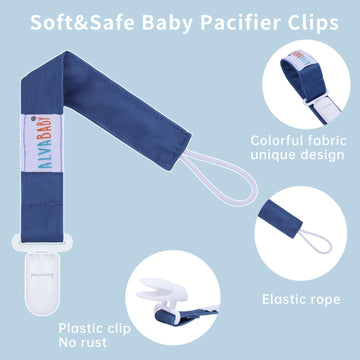 Alvababy Baby Pacifier Clips For Boys Girls Pacifier Universal Holder Leash Pacifier Clip Binky Holder For Teether Toys Soothie