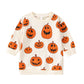 Toddler Baby Halloween Outfit Boy Girl Pumpkin Sweatshirt Crewneck Pullover Sweater Long Sleeve Shirt Fall Clothes (Oversized Pu