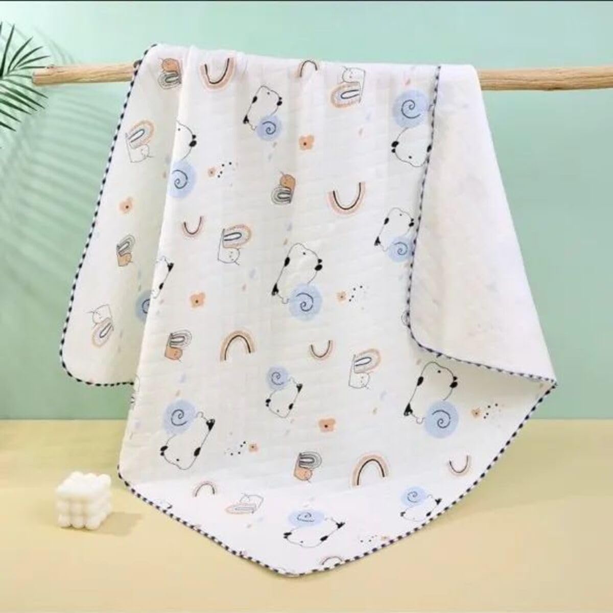Reexplore Ultra Super Soft 100% Knitted Cotton Baby Swaddle Cloth | Soft Cotton Sheets Baby Wrap Fluffy 3 Layered AC Wrapping Re
