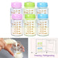 Matyz 6-Pack Borosilicate Glass Breast Milk Bottles (6 Oz, 3 Colors) - Wide Neck Breastmilk Collection And Storage Bottle - Form