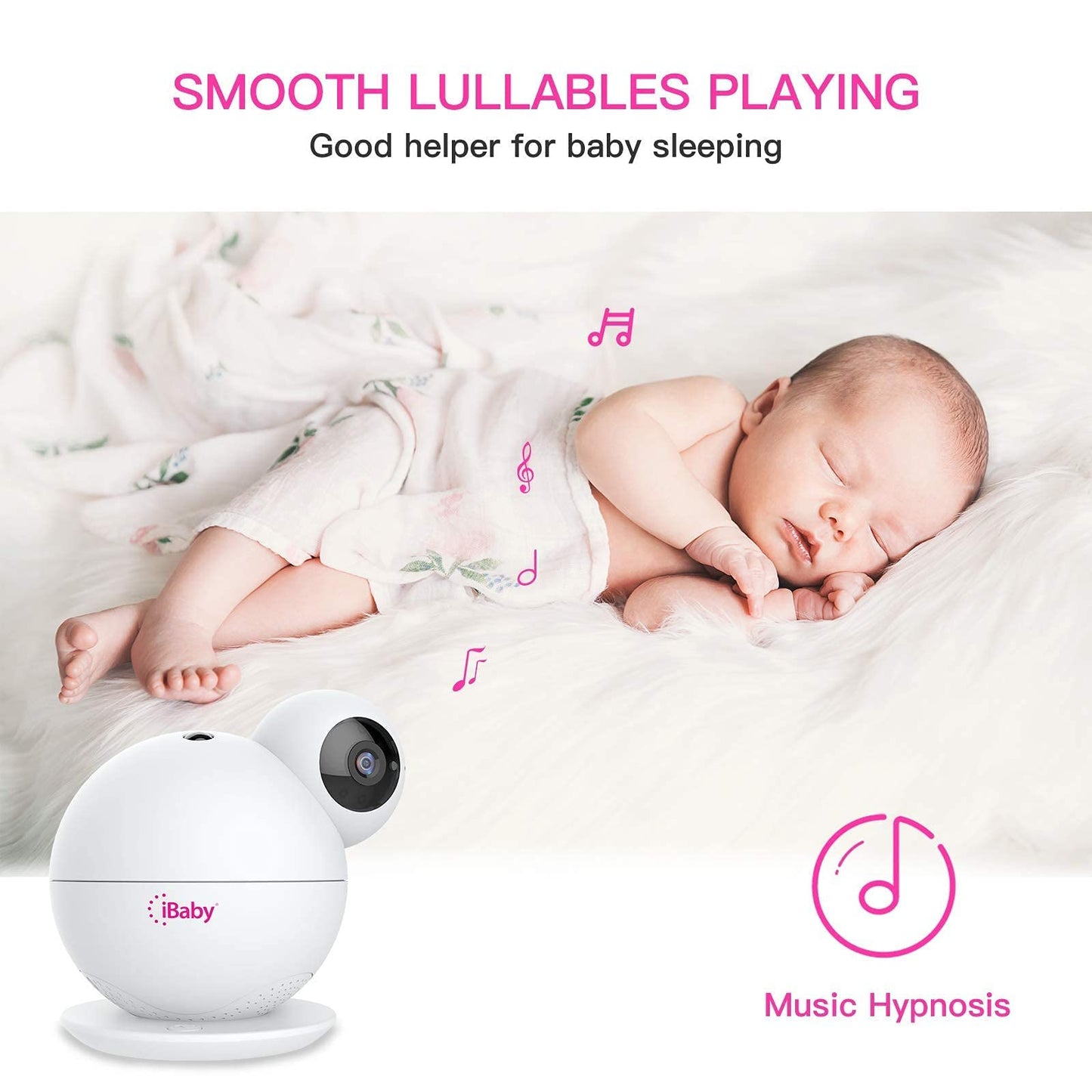 Ibaby M8 2K Smart Baby Monitor, 355 Pan 110 Tilt And 2-Way Talk, Video Baby Monitor With Crying And Motion Alerts, Moonlight Pro