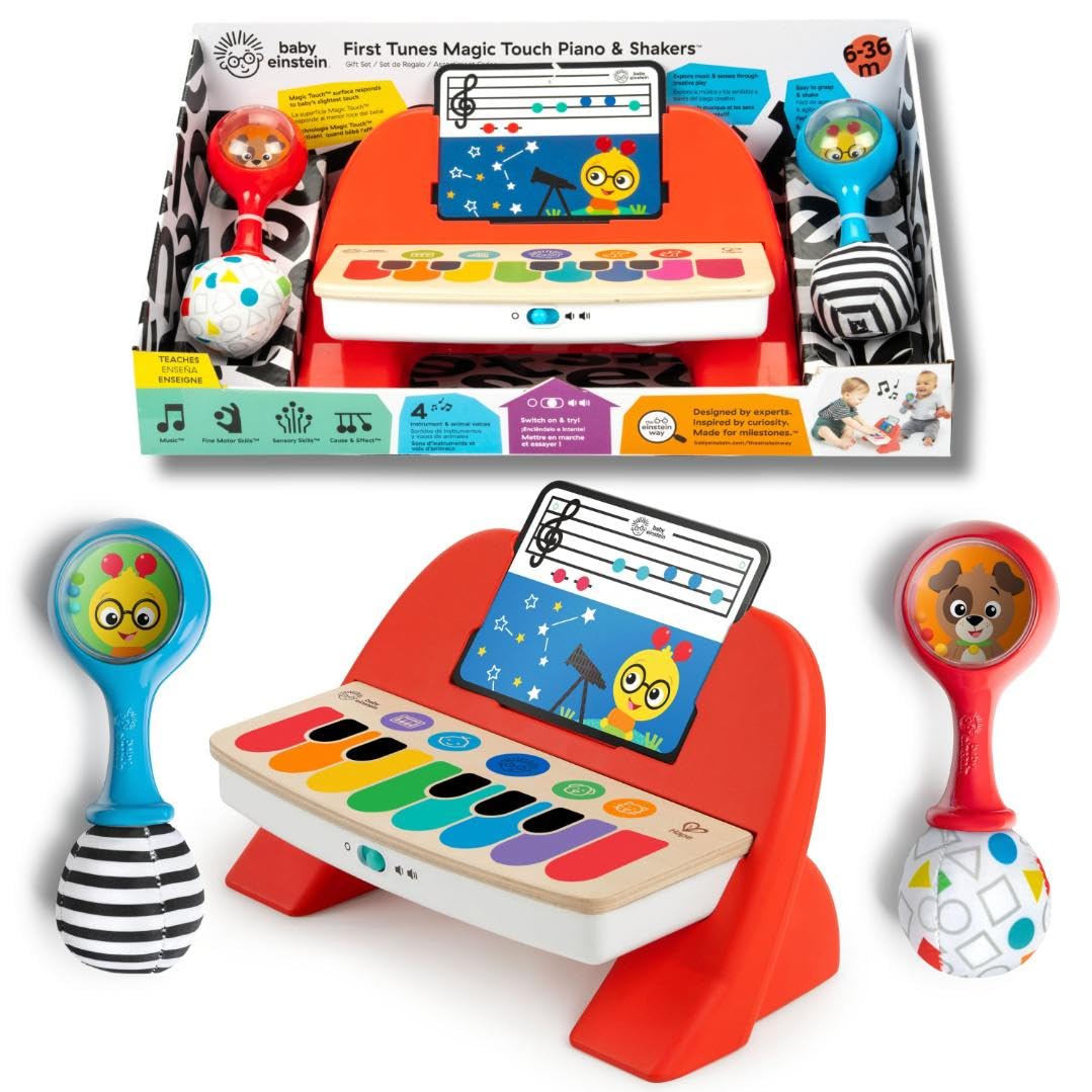 Baby Einstein First Tunes Piano & Shakers Musical Gift Set, with Maracas and Toy Piano, Ages 6 Months and Up