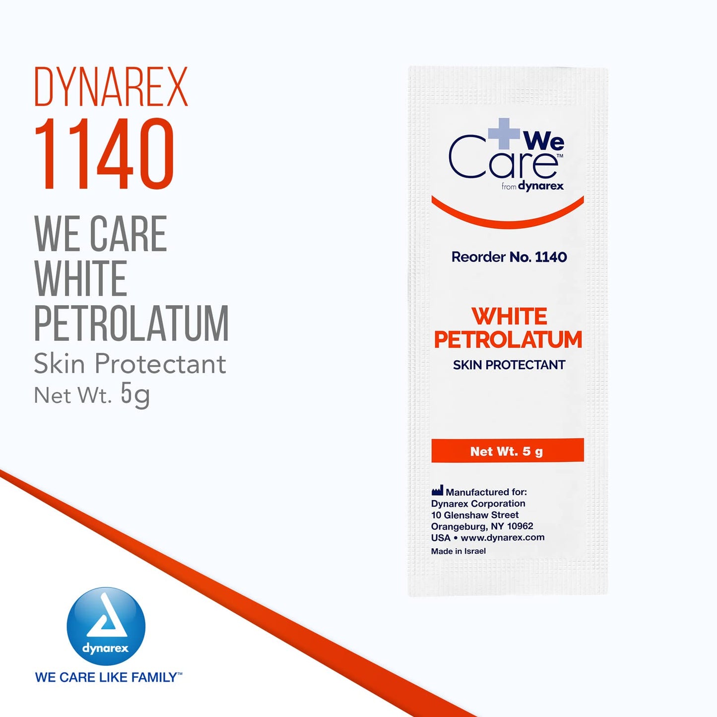 Dynarex White Petrolatum, Petroleum Jelly Ointment To Help Prevent And Treat Skin Irritation, Diaper Rash And Dryness, White, 14