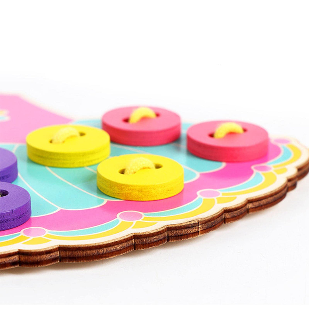 ATORSE Wooden Clothes Sewing Buttons Toys Toddler Wear Dress Lacing Game for Girls|Baby | Toys for Baby | Developmental Baby Toy