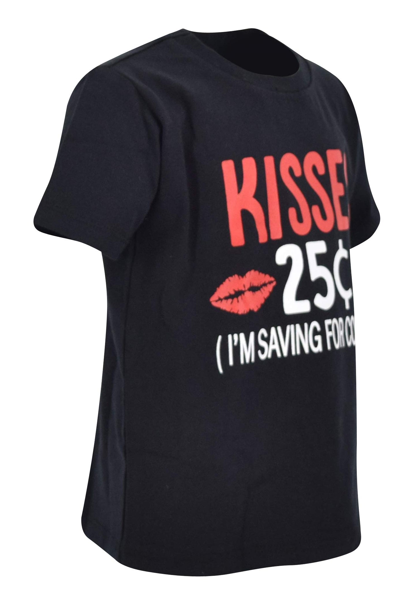 Unique Baby Boys Toddler 25 Cent Kisses Valentines Day Shirt Outfit (10 Years) Black