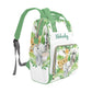 Yeshop Jungle Safari Animals Nuetral Personalized Diaper Bag Backpack Tote With Name,Custom Travel Nappy Mommy Bag Backpack For