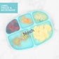 Bumkins Toddler And Baby Suction Plate, Silicone Divided Grip Dish And Lid, Large 5-Section Tray For Kids, Essentials In Childre