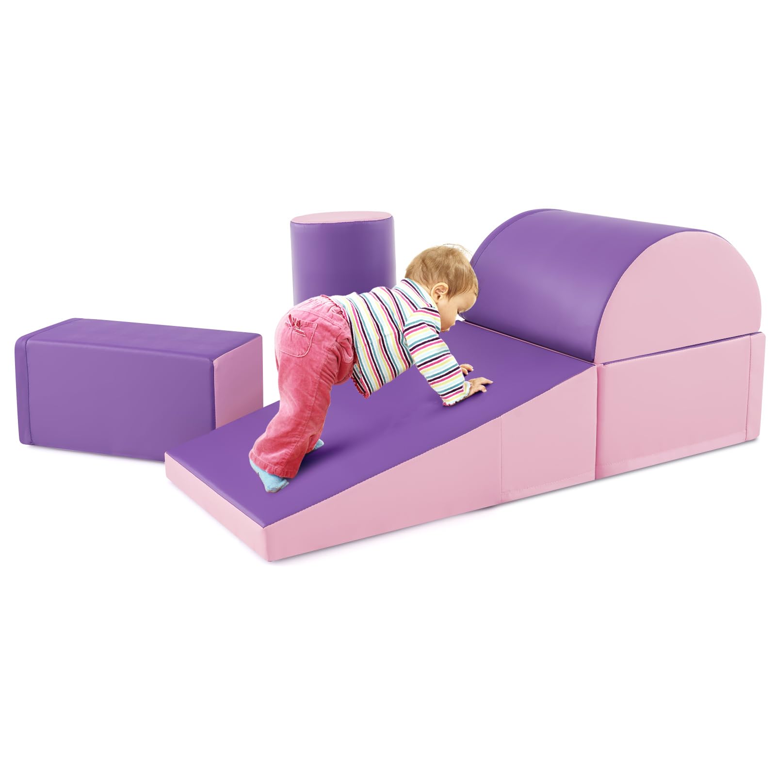 Costzon 5 Pieces Climbing Toys For Toddlers, Soft Foam Block Play Structures Infants Climbers For Child Development, Waterproof