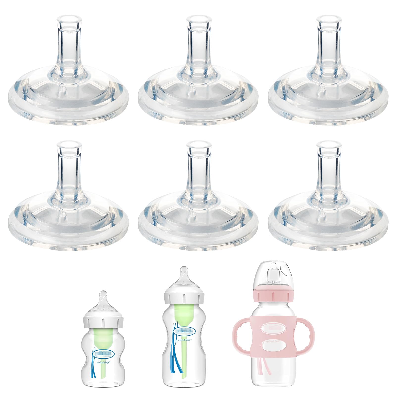 Sippy Straw Nipple For Dr. Brown'S Wide-Neck Baby Bottles & Sippy Spout Bottles, Soft 100% Silicone Baby Bottle Sippy Straw Nipp