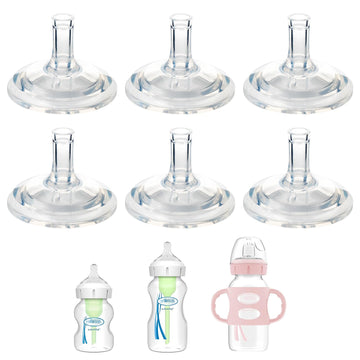 Sippy Straw Nipple For Dr. Brown'S Wide-Neck Baby Bottles & Sippy Spout Bottles, Soft 100% Silicone Baby Bottle Sippy Straw Nipp