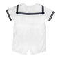 Petit Ami Baby Boys 2 Piece Nautical Bobby Suit With Collar, 6 Months, White