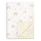 Rainbow Baby Blankets for Girls, Soft Nursery Minky Blankets with Muslin and Dotted Fleece Back 30x40 inches, Receiving Bed Quil