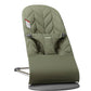 BabyBjrn Bouncer Bliss, Dark Green, Woven, Petal Quilt | 2-in-1 Adjustable Baby Bouncer Seat and Toddler Chair, Newborn to Toddl