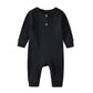 Baby Boy Girl 2 Pack Solid Romper Short/Long Sleeve One Piece Jumpsuits Clothes Sets (White & Black, 9-12 Months)
