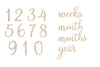 Pearhead Wooden Milestone Numbers & Words, Baby Announcement Cards, Milestone Marker Keepsakes, Pregnancy Milestone Markers, Woo