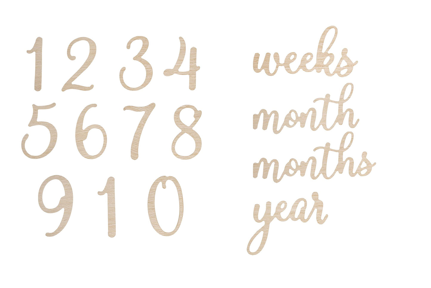 Pearhead Wooden Milestone Numbers & Words, Baby Announcement Cards, Milestone Marker Keepsakes, Pregnancy Milestone Markers, Woo