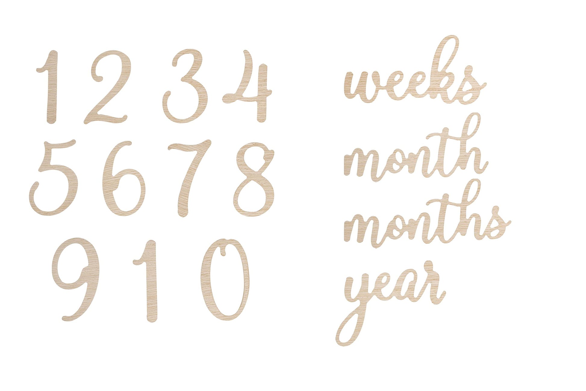 Pearhead Wooden Milestone Numbers & Words, Baby Announcement Cards, Milestone Marker Keepsakes, Pregnancy Milestone Markers, Woo