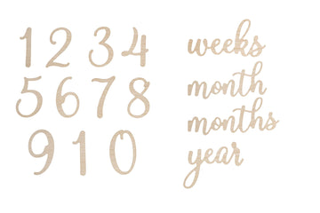 Pearhead Wooden Milestone Numbers & Words, Baby Announcement Cards, Milestone Marker Keepsakes, Pregnancy Milestone Markers, Woo