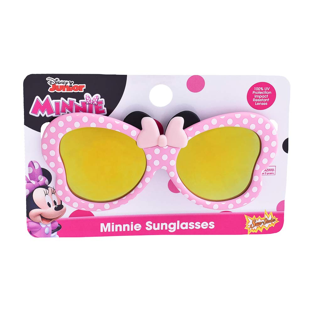 Sun-Staches Disney Official Minnie Mouse Lil Characters Child Sunglasses, Uv400 Lenses Pink Polka Dot Frames, One Size Fits Most