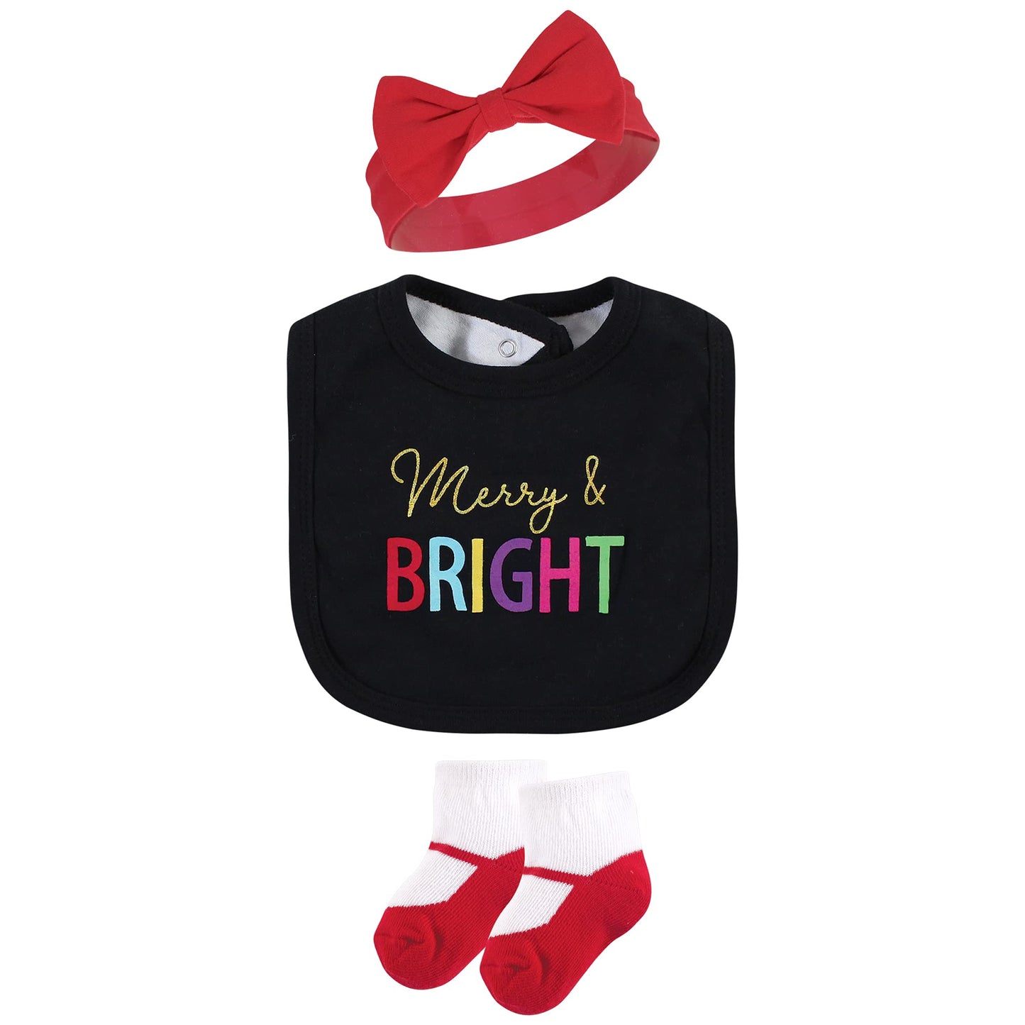 Hudson Baby Baby Girls Hudson Unisex Cotton Layette Set, Merry Bright, 6-9 Months And Toddler T Shirt Set, Merry Bright, Months