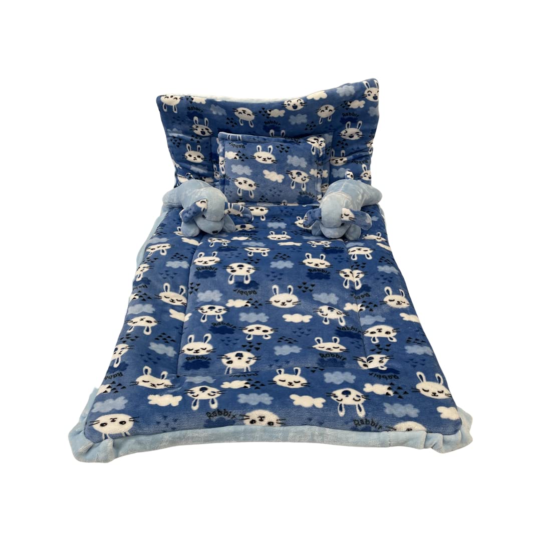 Pinks & Blues Full Sleeping 5 Piece Baby Bedding Set With 2 Puppy Shape Side Pillows (042Months) (Printed Sky)