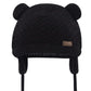 Duoyeree Kids Baby Hat Soft Warm Cable Knit Beanie Toddler Girl Fall Winter Hats(Black,0-6 Months)