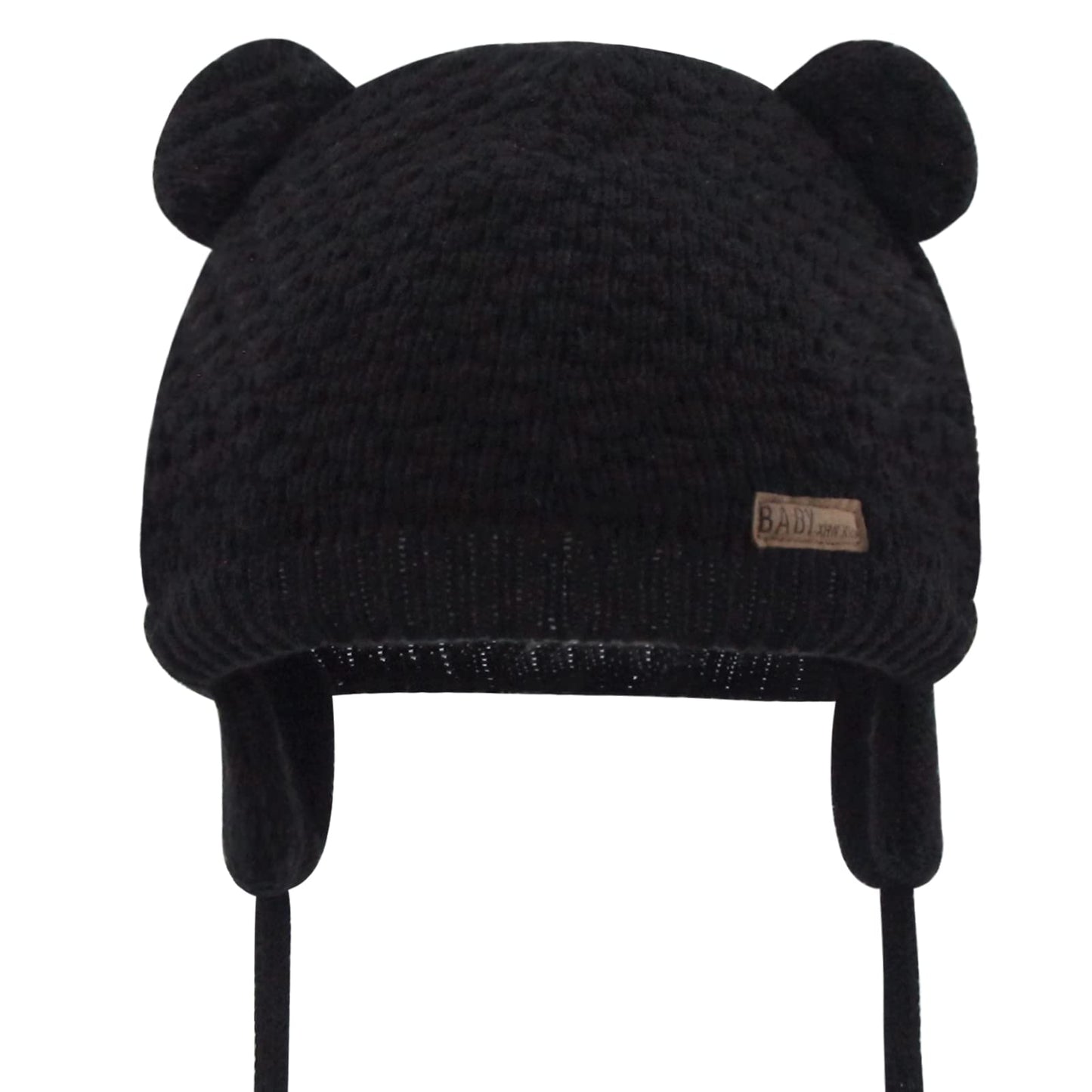 Duoyeree Kids Baby Hat Soft Warm Cable Knit Beanie Toddler Girl Fall Winter Hats(Black,0-6 Months)