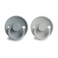 Frigg Rope Silkysoft Silicone Baby Pacifier | Made In Denmark | Bpa-Free (French Gray/Silver Gray, 6-18 Months)